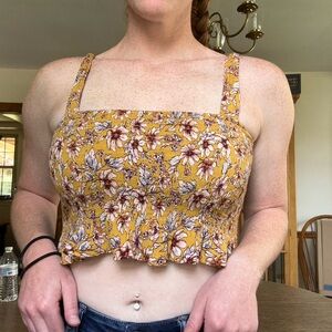 CLEARANCE Yellow floral tank top